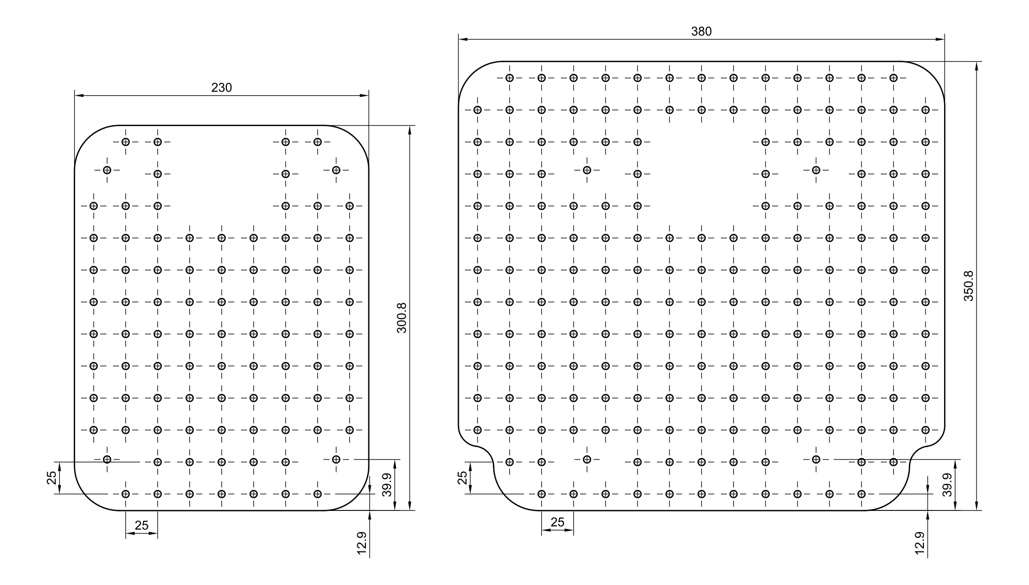 Raph Rover's additional mounting plates dimensions